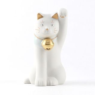 【新品未使用】上出長右衛門窯　招き猫　右手　左手　まねきねこ　白 新品未使用】上出長右衛門窯 招き猫 右手 左手 まねきねこ 白